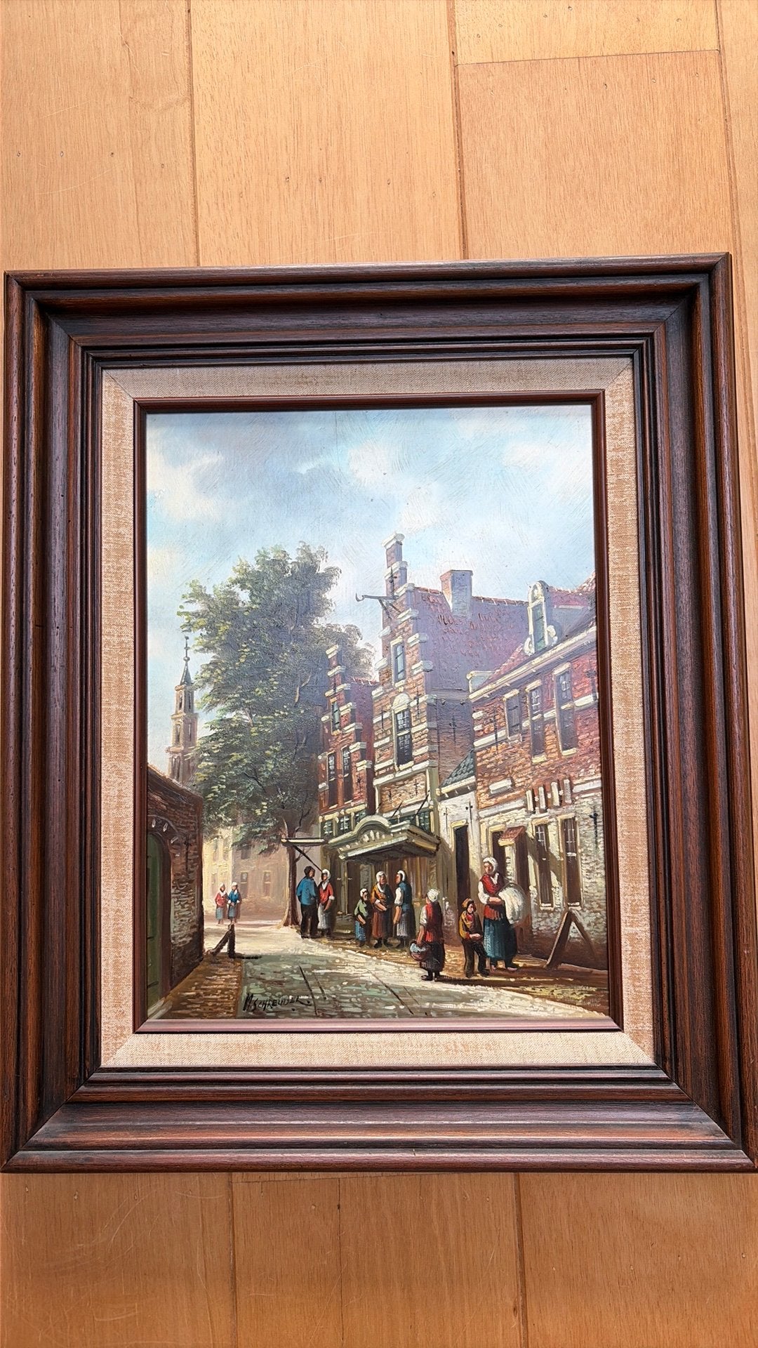 Schilderij van oud hollands straatje M Schreuder, Ophalen