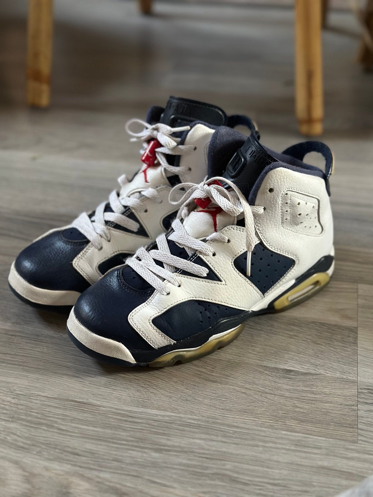 Air Jordan 6 Retro Olympic London (2012) - Maat 38, Ophalen of Verzenden, Gedragen, Wit, Sneakers of Gympen