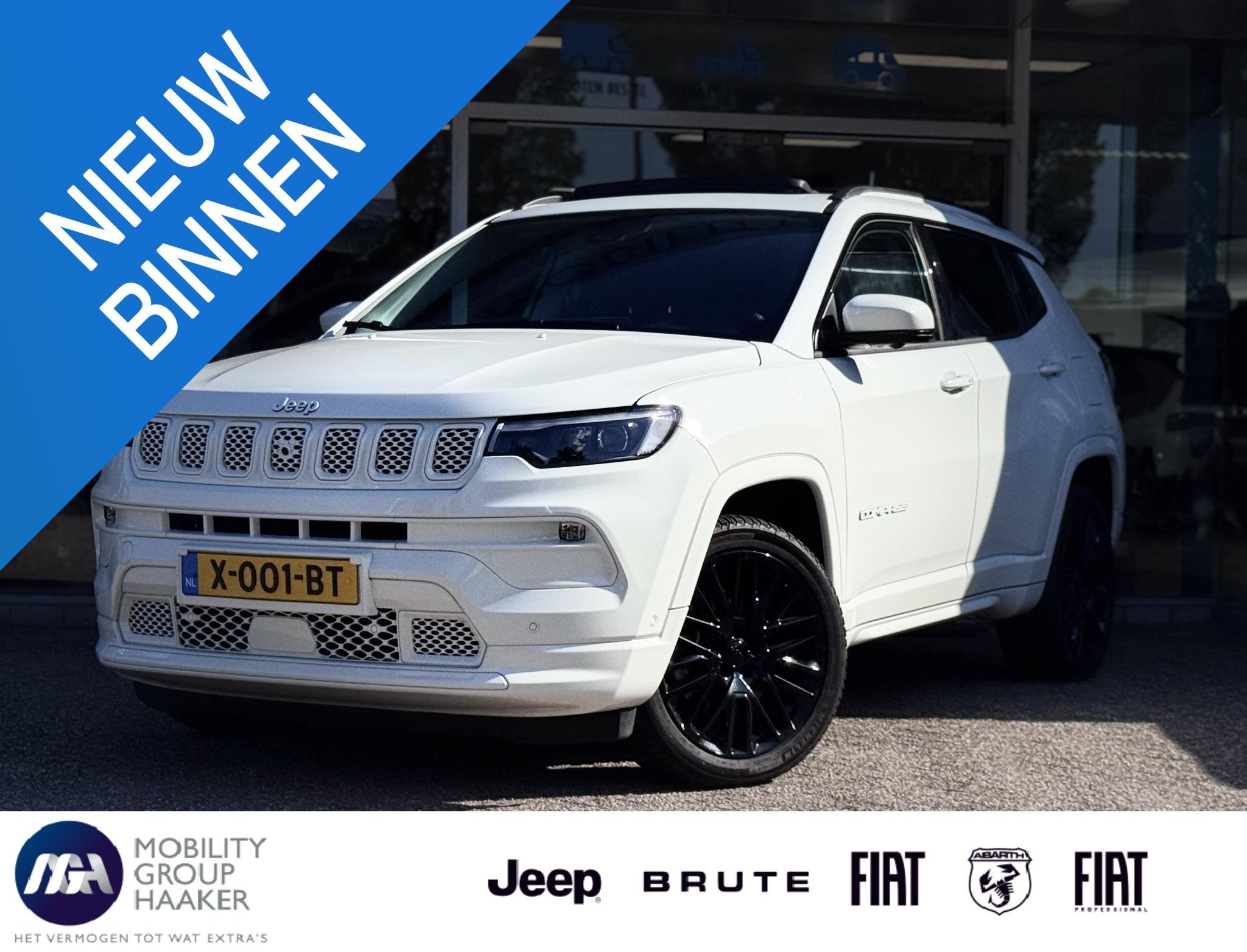 Jeep Compass 4xe 240 Plug-in Hybrid Electric S | White Editi, Auto's, Jeep, Automaat, 4 cilinders, Wit, Bedrijf