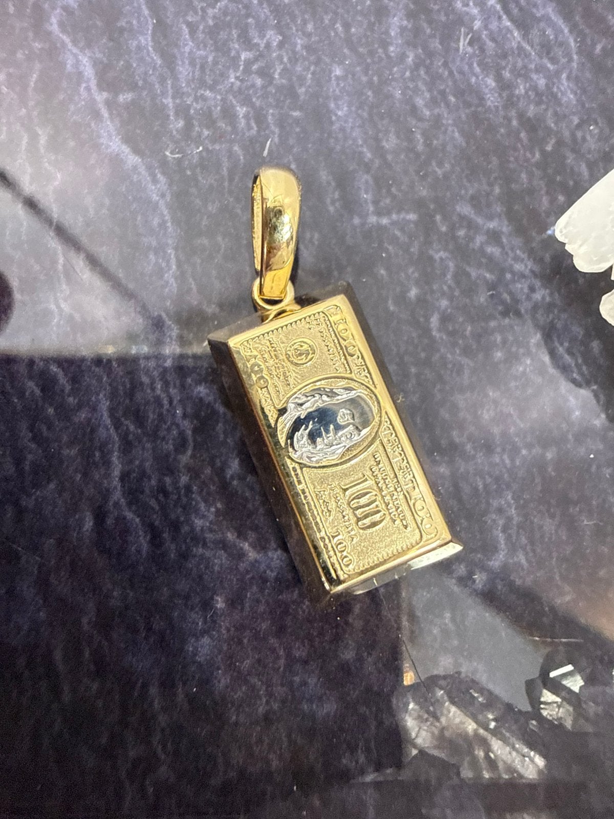 Prachtig 14 karaats gouden 100 dollar hanger | ITALY, Ophalen of Verzenden, Nieuw, Goud