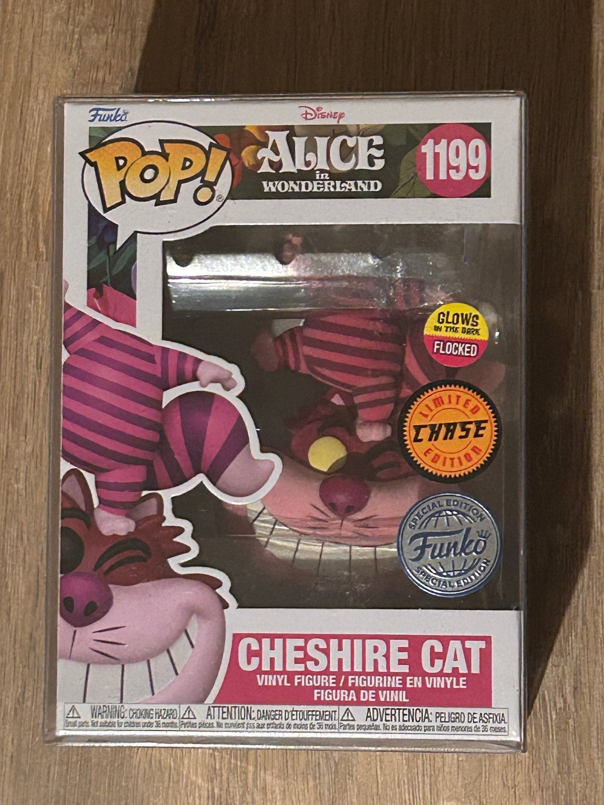 Alice in wonderland cheshire cat 1199 funko chase flocked, Ophalen of Verzenden, Zo goed als nieuw