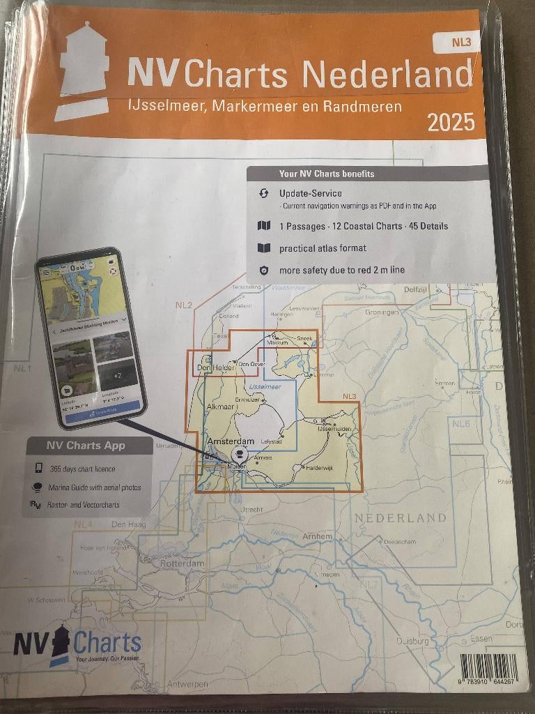 waterkaart NL3 NV Charts 2025, Watersport en Boten, Ophalen of Verzenden, Zo goed als nieuw, Overige typen
