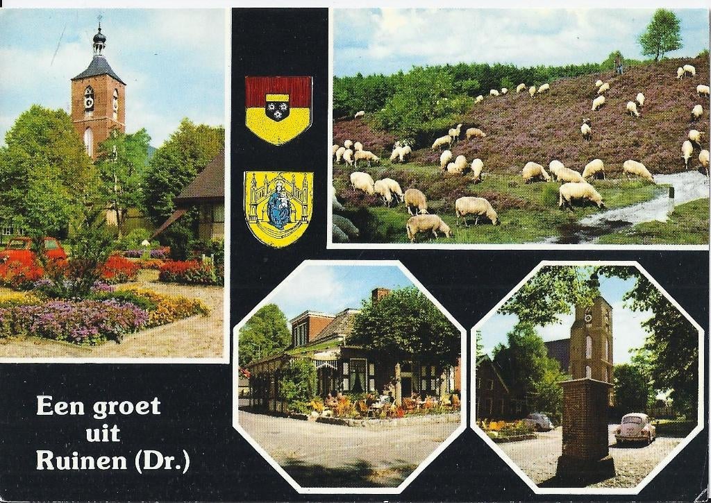 Krt92 gelopen ansichtkaart een groet uit ruinen, Verzamelen, Ansichtkaarten | Nederland, Ophalen of Verzenden, 1980 tot heden
