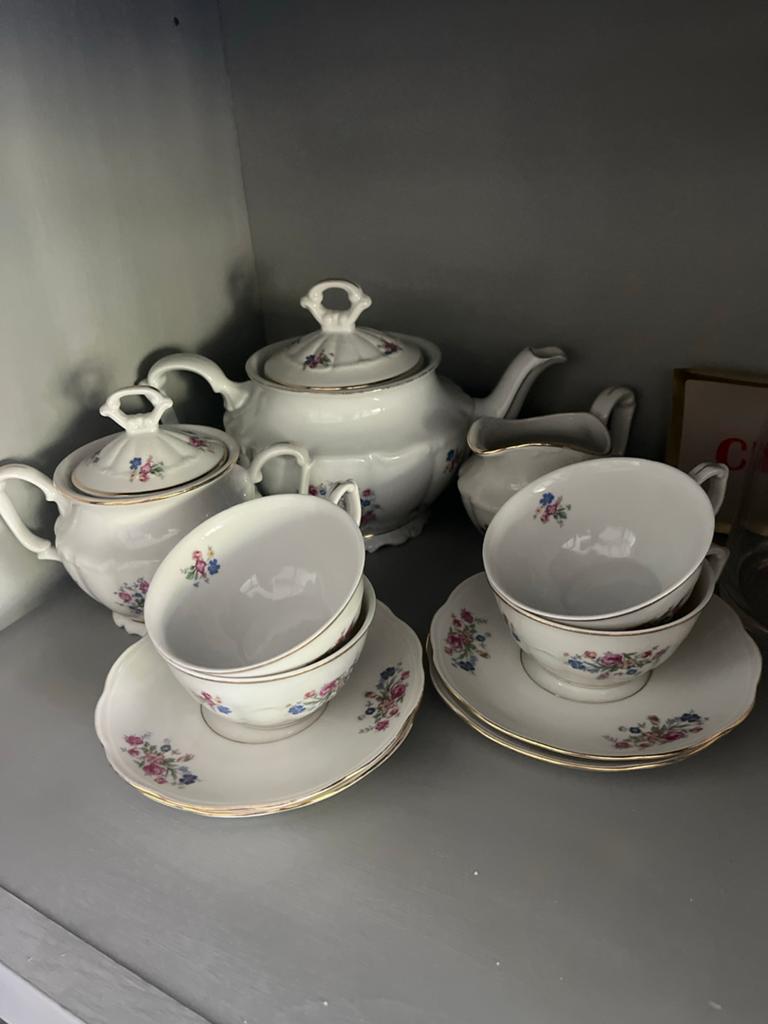 Vintage Thee Servies - Tirschenreuth Waldsassen, Made in Pol, Antiek en Kunst, Ophalen of Verzenden