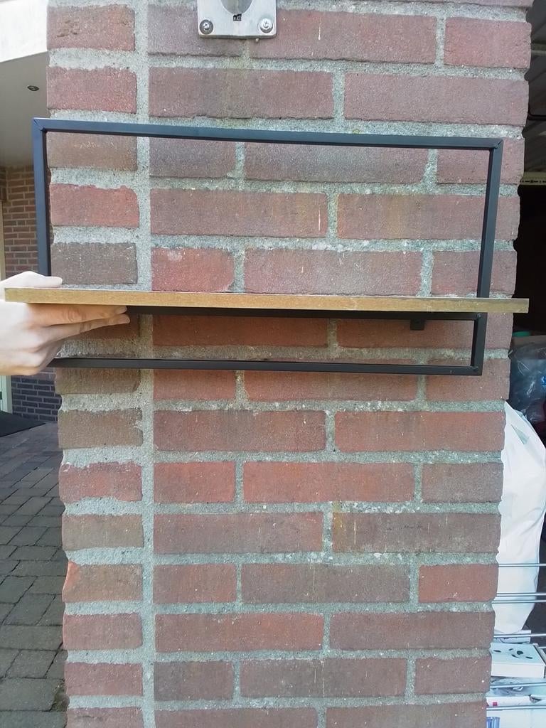 Set van 3 Xenos wandrekken - Zwart metaal met hout, Ophalen of Verzenden, Zo goed als nieuw