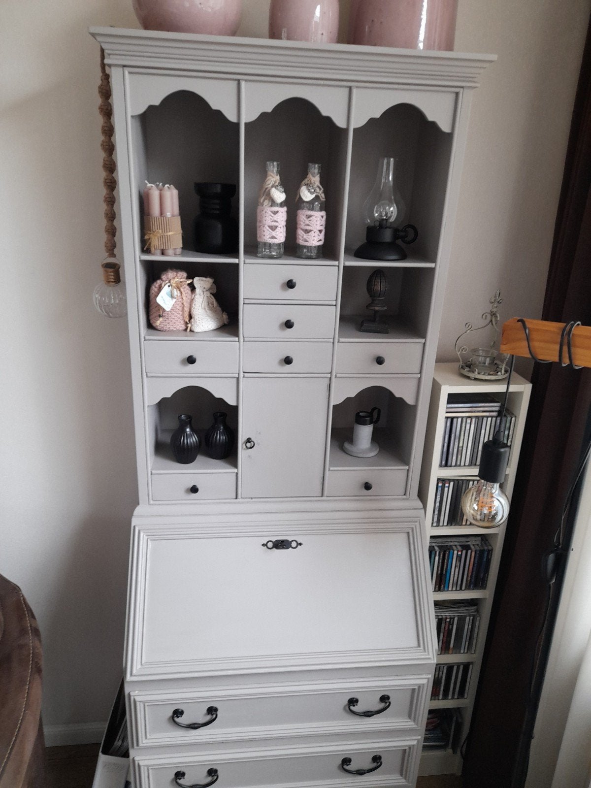 Secretaire/ladenkast, Ophalen, Gebruikt, 50 tot 100 cm, Kersenhout