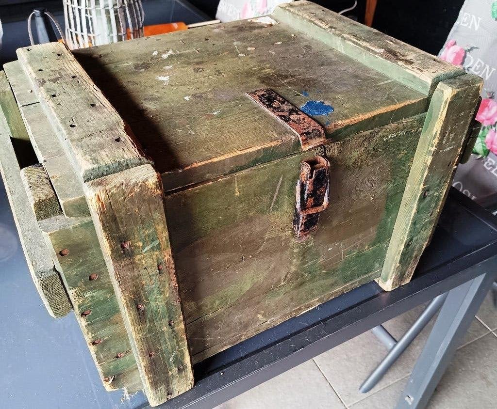 Originele houten legerkist 33x37x52CM, Ophalen of Verzenden, Landmacht, Nederland, Kist of Geocache