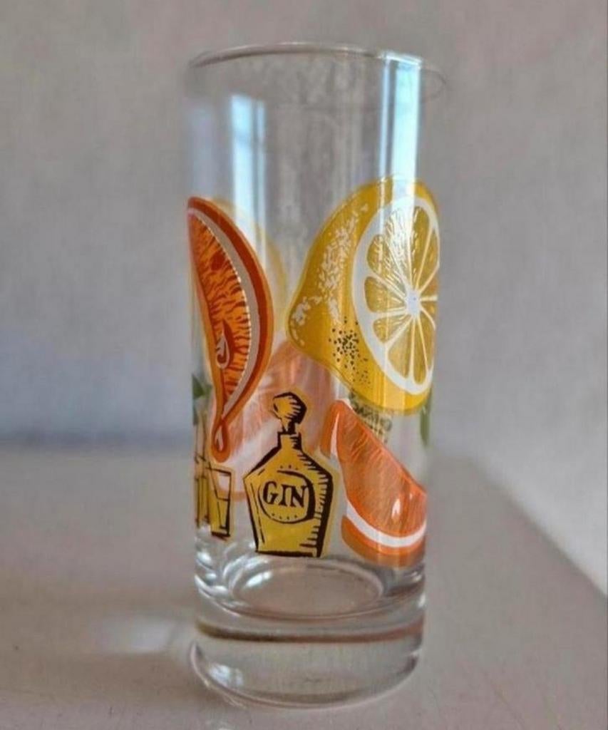 Glas met Fruit en Drank opdrukken, Verzamelen, Ophalen of Verzenden, Zo goed als nieuw, Frisdrankglas