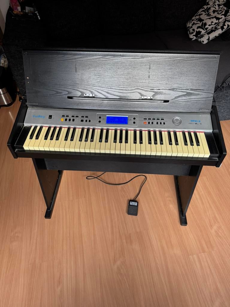 Elektrisch keyboard met standaard en pedaal, Ophalen, Gebruikt, Zwart