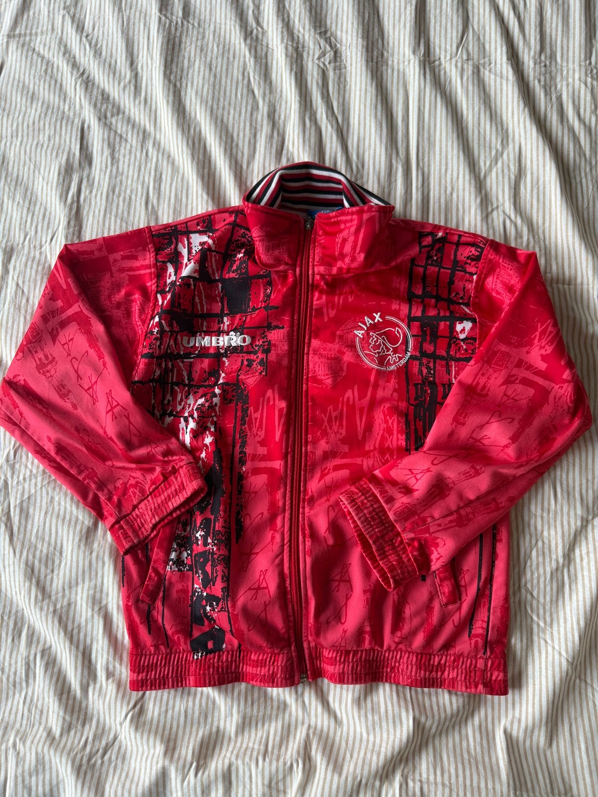 Ajax Umbro trainingsjack seizoen 1996/1997 maat 152, Ophalen of Verzenden, Gebruikt, Jongen of Meisje, Jas