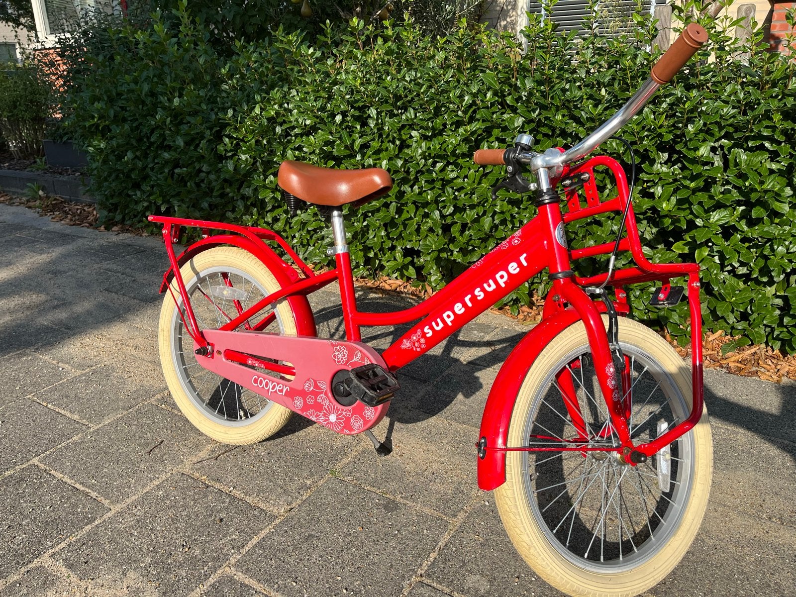Supersuper Cooper kinderfiets 18 inch rood, Ophalen of Verzenden, Gebruikt, 16 tot 20 inch
