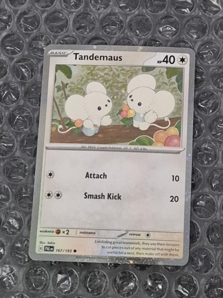 Cosmos Holo Tandemaus 167/193 Paldea Evolved PAL, Ophalen of Verzenden, Zo goed als nieuw, Losse kaart, Foil