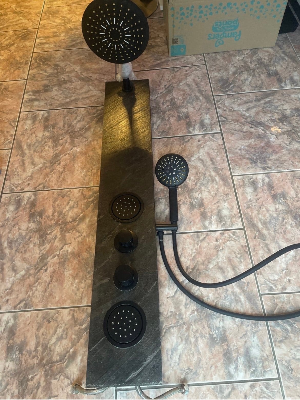 Luxe Douchepaneel met Regendouche en Handdouche - Zwart, Ophalen, Zo goed als nieuw, Rvs, Douche