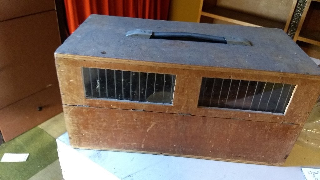 vogelkooi   voor transsport, Ophalen of Verzenden, Gebruikt, Hout, Vogelkooi