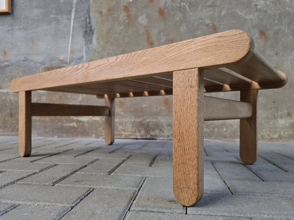 Deens Design Eiken Bankje & Salon Tafel Fuglsang by Petersen, Minder dan 50 cm, Gebruikt, 50 tot 100 cm, Eikenhout