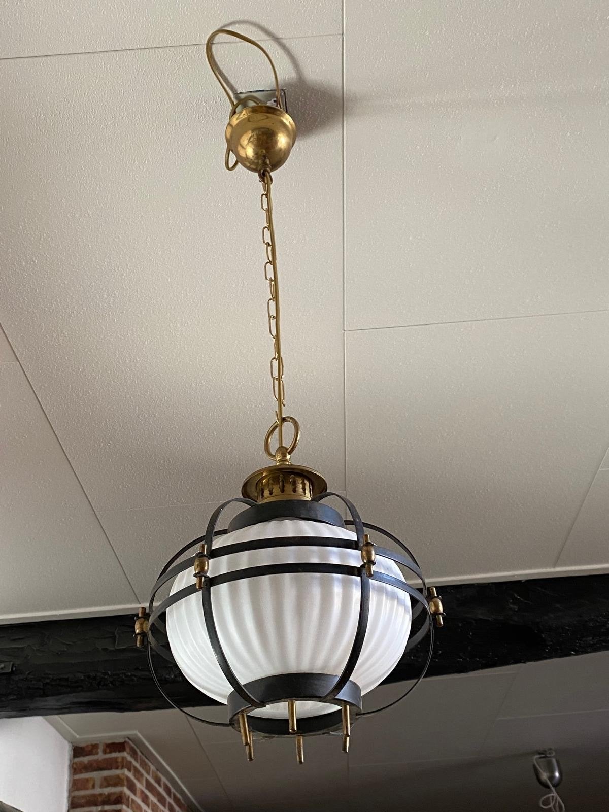 Retro Vintage Hanglamp - Uniek Design, Ophalen, Gebruikt, Metaal, E27 (groot)