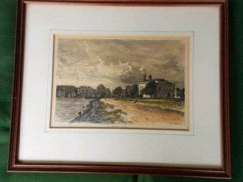 Originele litho P. A. Schipperus 1887 raadhuis Zaandam, Antiek en Kunst, Kunst | Litho's en Zeefdrukken, Ophalen