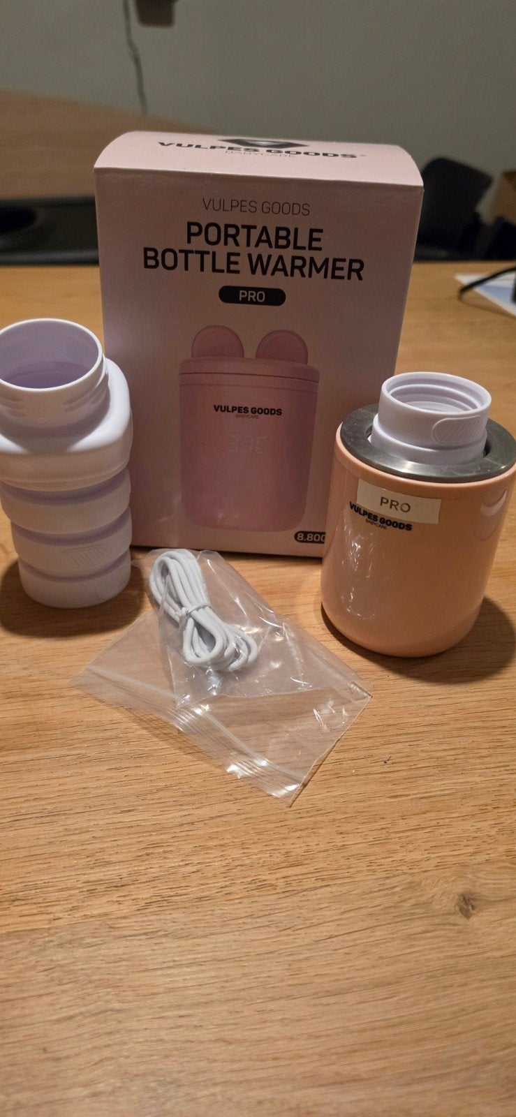 Vulpes Goods Draagbare Flessenwarmer PRO, Flessen- of potjesverwarmer, Vulpes Goods, Ophalen of Verzenden, Automatisch