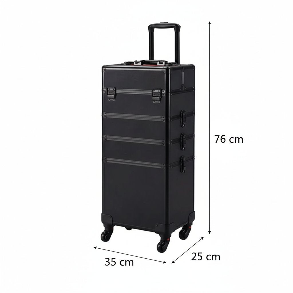 VDD - Visagie koffer - Make up koffer - Make up trolley, Ophalen, Nieuw, Zwart, Hardcase