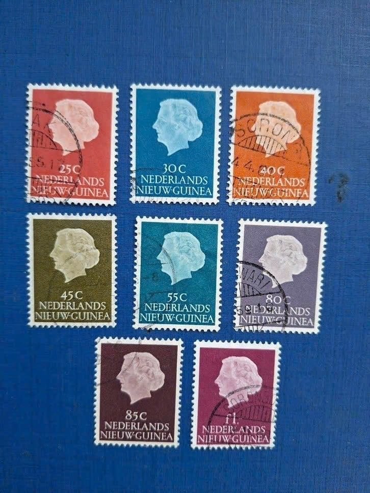 Postzegel Nieuw Guinea 1954 serie Kon Juliana  13-09, Postzegels en Munten, Ophalen of Verzenden, Gestempeld, Nieuw-Guinea