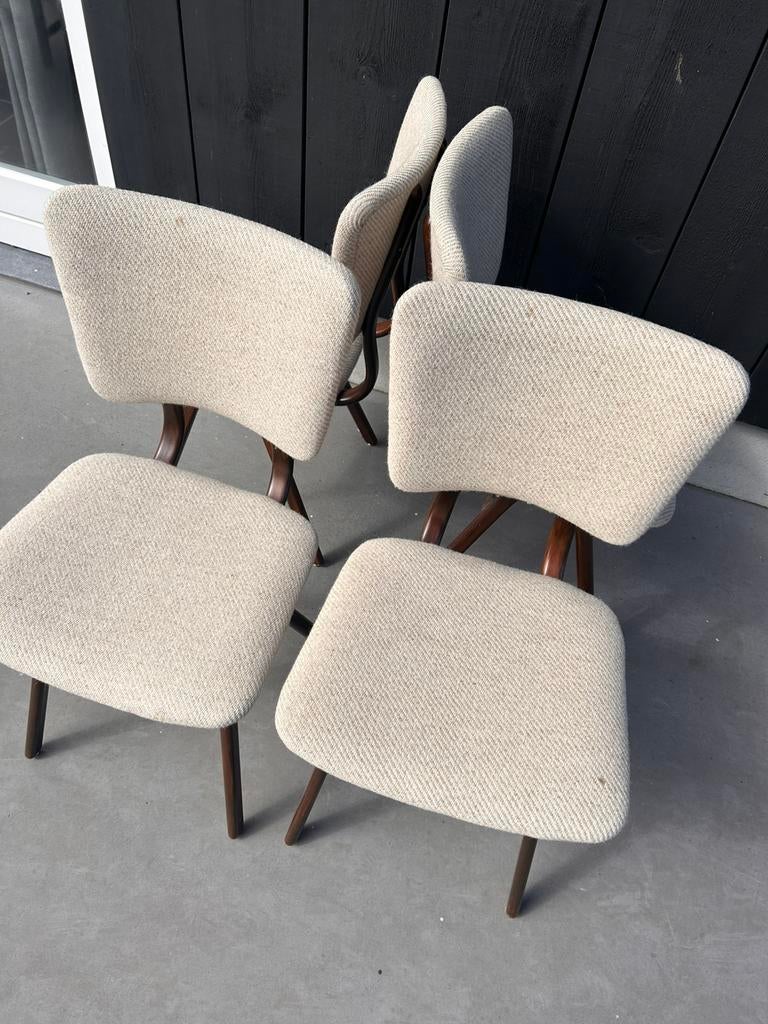 4 Louis van Teeffelen Webe scissor stoelen design, Huis en Inrichting, Stoelen, Ophalen, Zo goed als nieuw