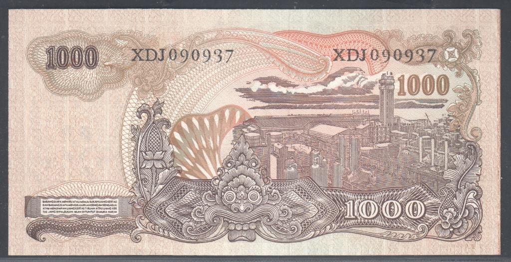 Indonesia 1000 Rupiah 1968 Replacement, Postzegels en Munten, Verzenden, Zuidoost-Azië, Los biljet
