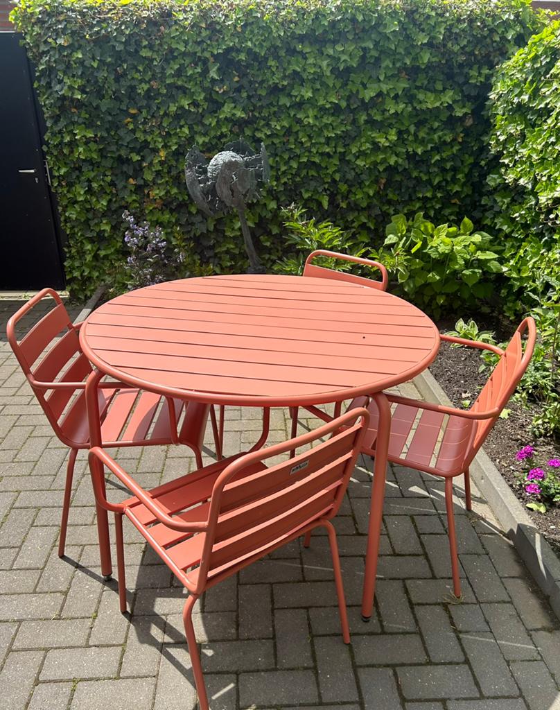 Tuinset, Tuin en Terras, Tuinsets en Loungesets, Ophalen, 4 zitplaatsen, Aluminium, Zo goed als nieuw