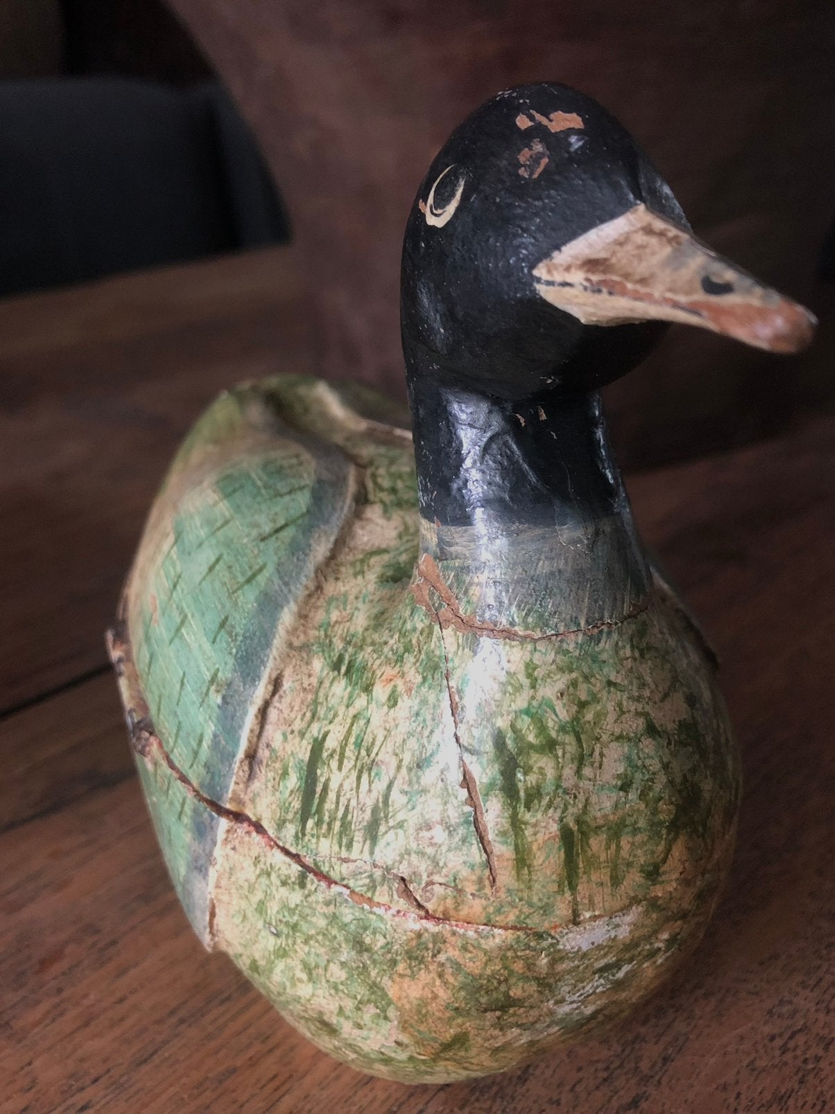 Oude houten eend (opbergvak) vogel oosters aobwr sleets, Antiek en Kunst, Ophalen of Verzenden