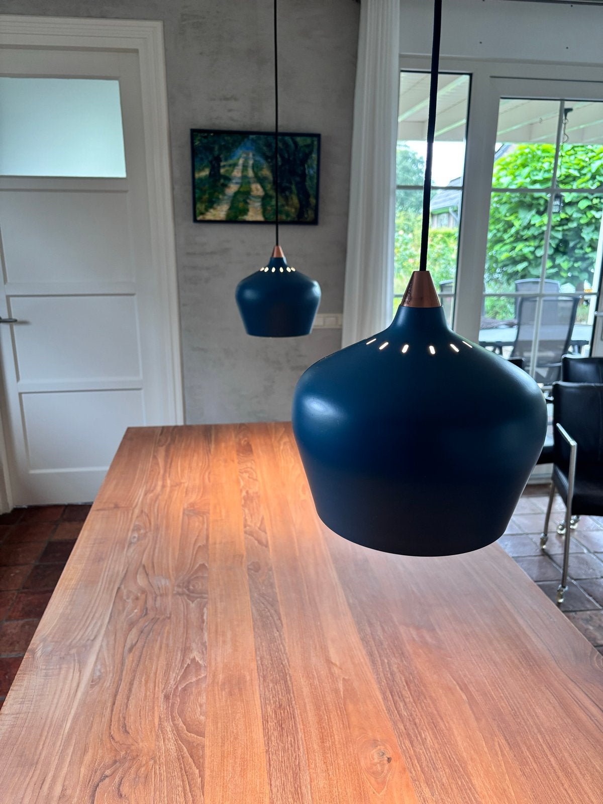 Prachtige Deens Design Hanglampen (gespoten staal), Ophalen of Verzenden, Zo goed als nieuw, Metaal