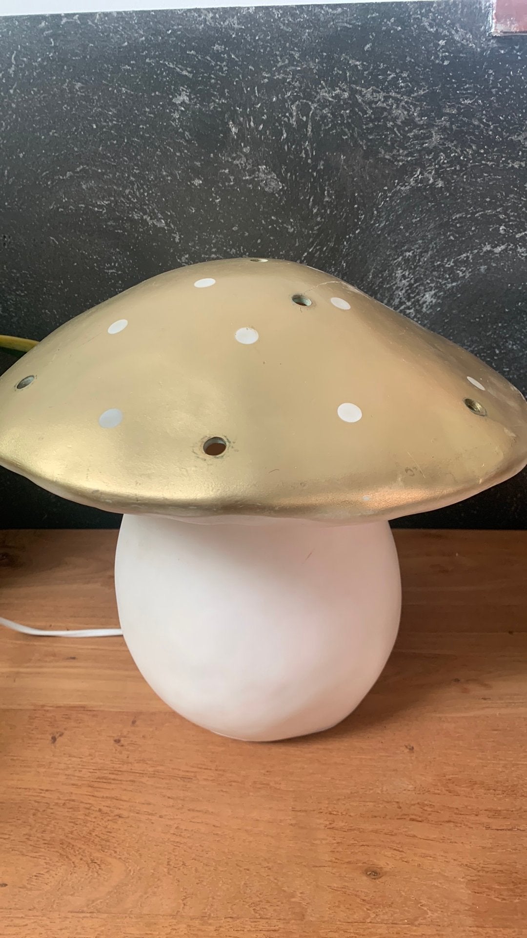 Heico grote paddenstoel lamp goudkleurig, Ophalen, Gebruikt, Goud, Lamp