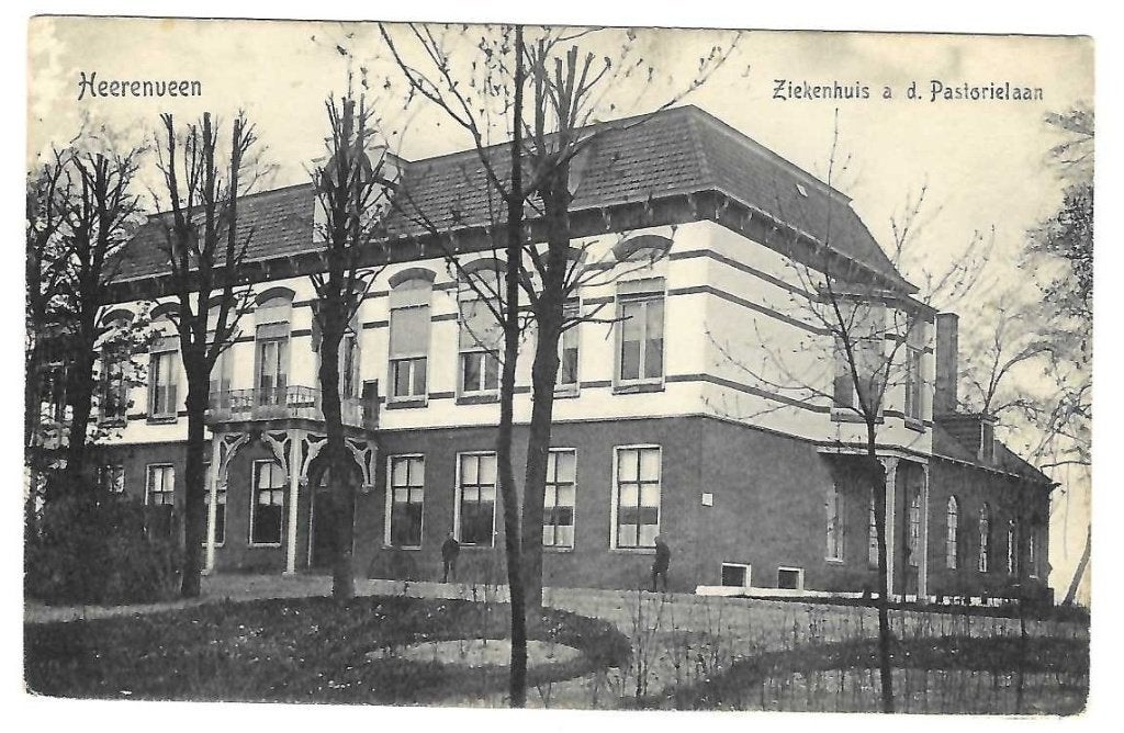 Heerenveen - Ziekenhuis a.d. Pastorielaan - tulpkaart, Verzenden, Voor 1920, Gelopen, Friesland
