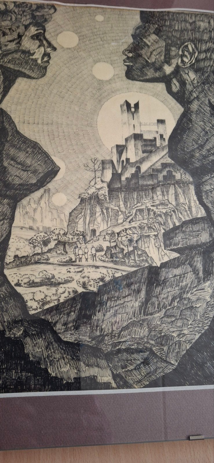 Pentekening Amadou Dieng 1981Senegal, Antiek en Kunst, Ophalen of Verzenden