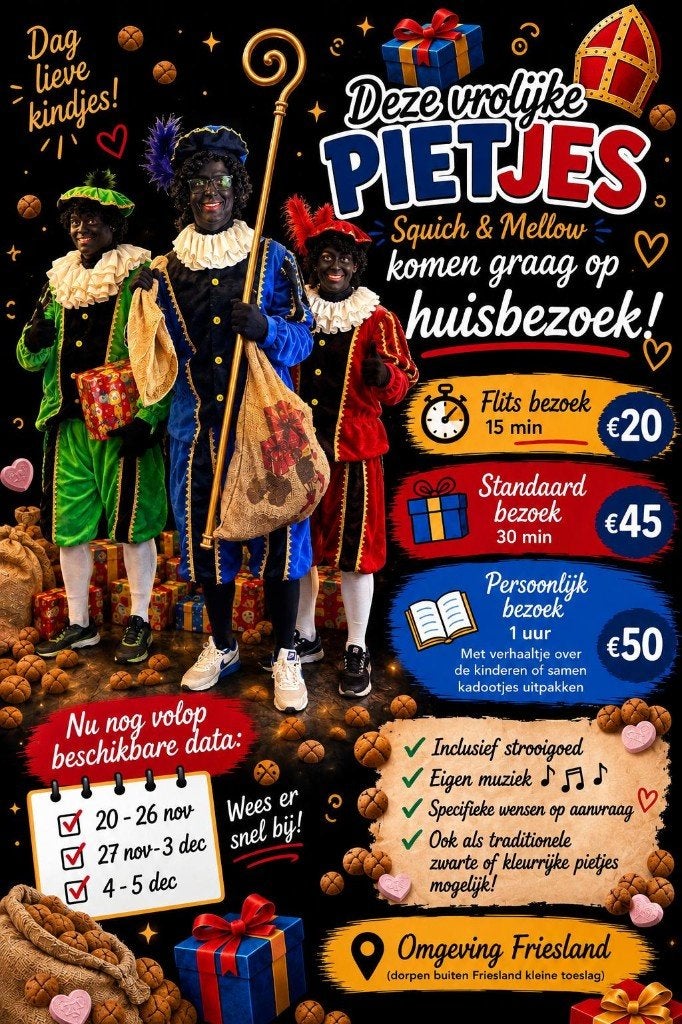 zwarte pieten op huisbezoek, Diversen, Ophalen, Nieuw