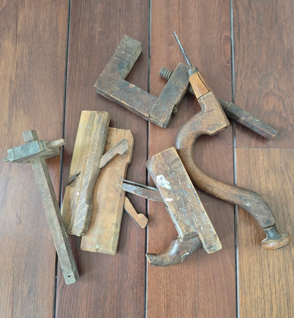 Diverse antieke houten gereedschappen, Ophalen of Verzenden