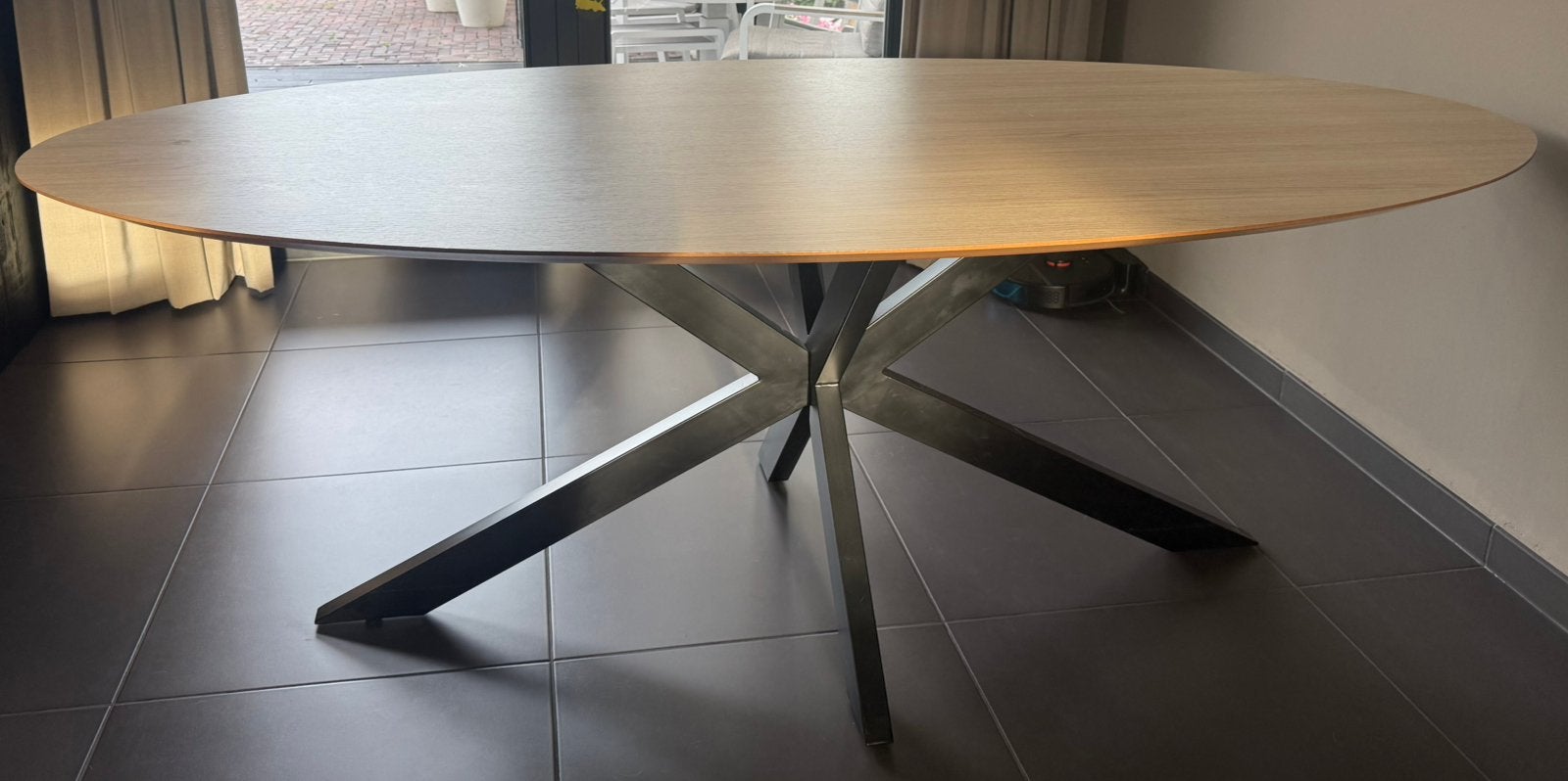 Prachtige eettafel Hpl blad 110 x 220, Huis en Inrichting, Ophalen, Overige materialen, Gebruikt, 100 tot 150 cm