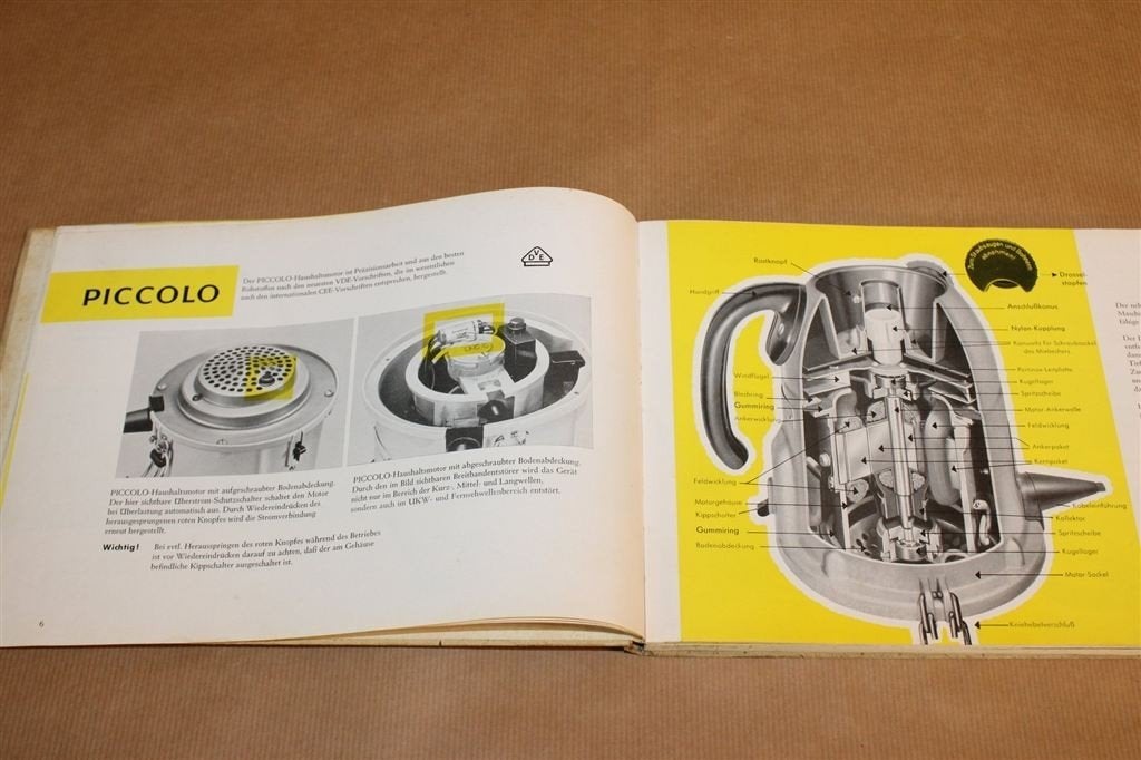 Piccolo Huishoudmotor Retro Handleiding 1960 [DE], Ophalen of Verzenden, Gelezen, Europa