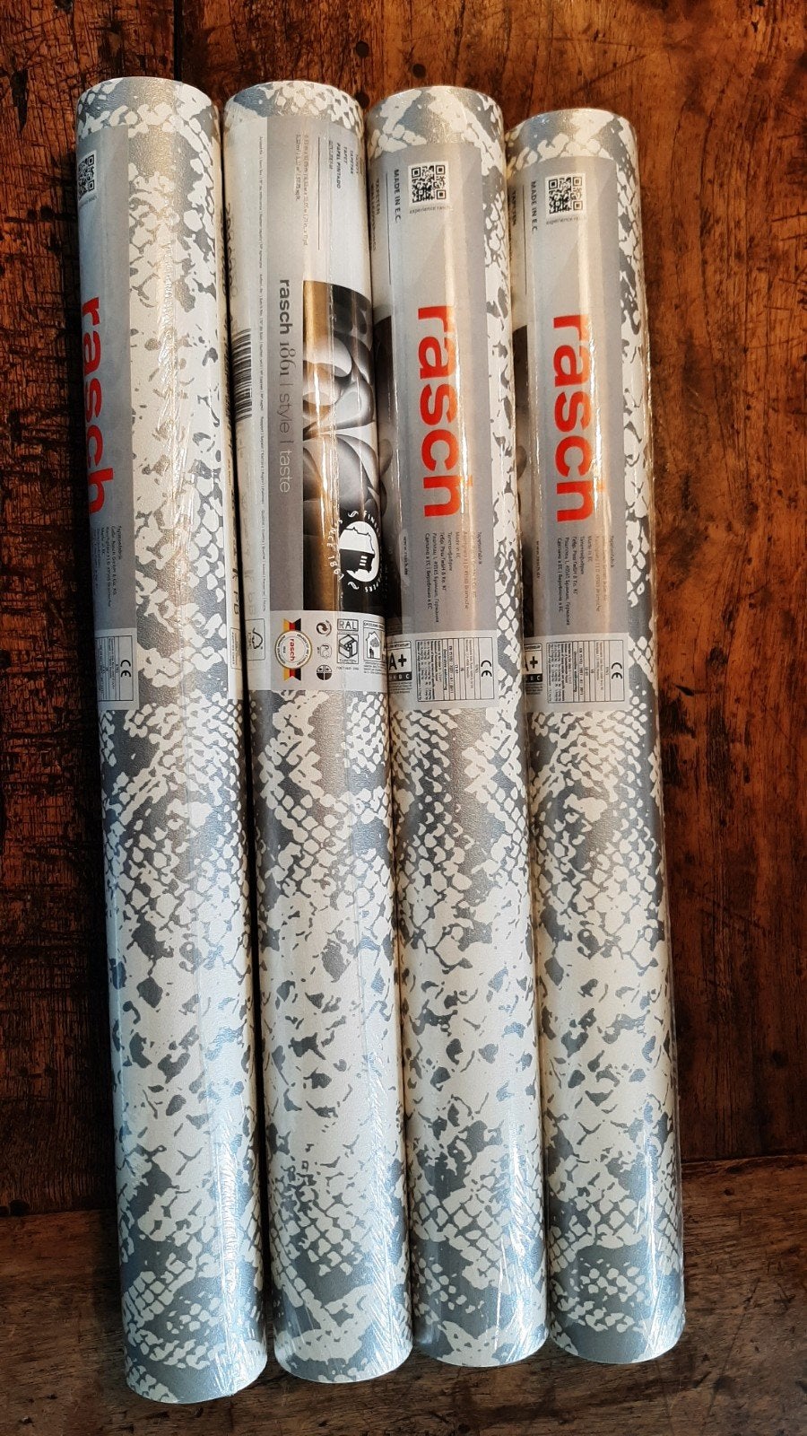 4 rollen Rasch behang met slangenprint, zelfde nummer, Ophalen of Verzenden