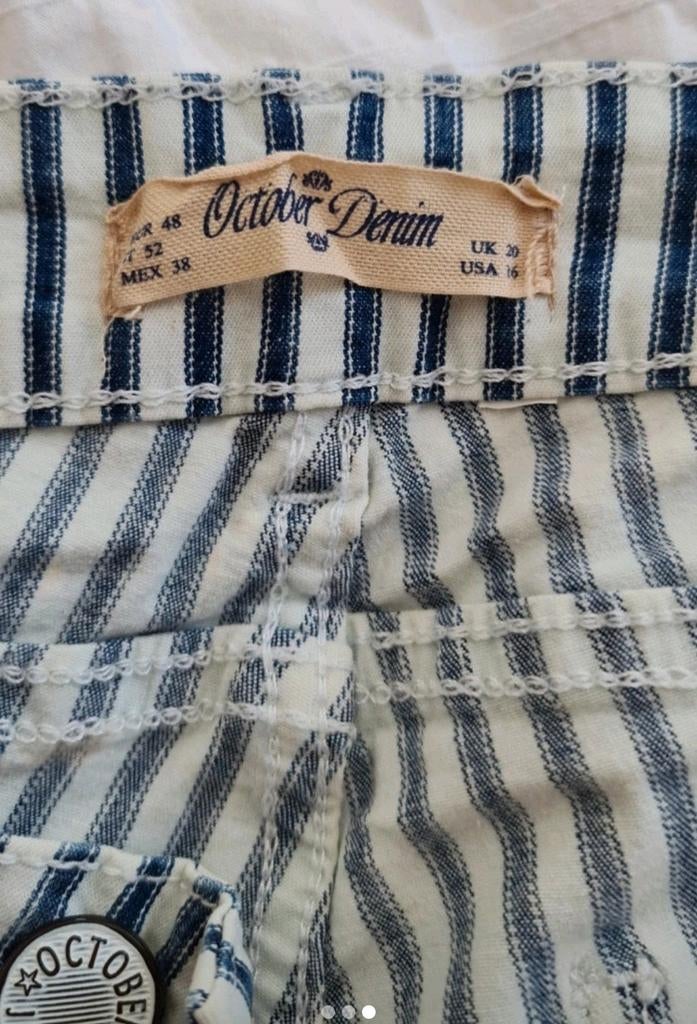 Gestreepte jeans van October Denim, Kleding | Dames, Spijkerbroeken en Jeans, Ophalen of Verzenden, Zo goed als nieuw, Blauw