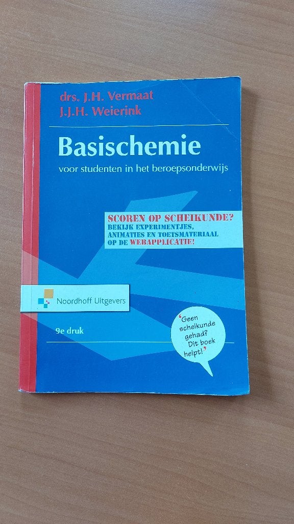 Basischemie, Gelezen, Scheikunde, Ophalen of Verzenden, Noordhoff Uitgevers