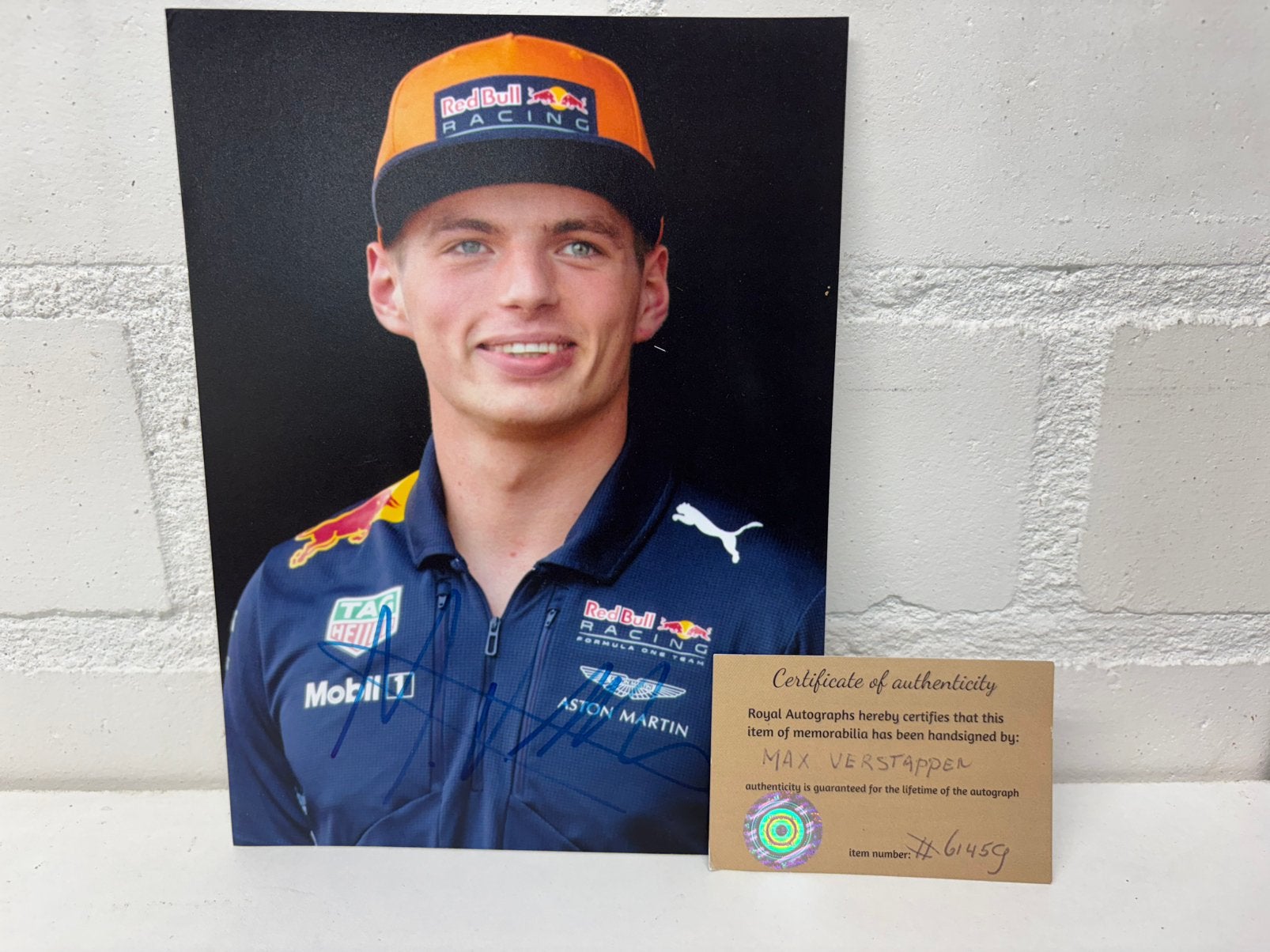 Max verstappen handtekening kaart ( inclusief certificaat), Ophalen of Verzenden, Zo goed als nieuw, Formule 1