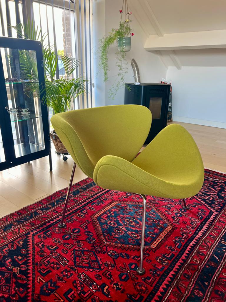 Artifort Orange Slice fauteuil - opnieuw te stofferen, Huis en Inrichting, Fauteuils, Ophalen, Gebruikt, Metaal, 75 tot 100 cm
