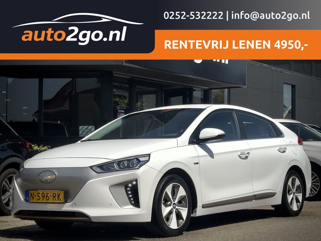 Hyundai IONIQ Premium EV Aut SOH 82.3% LEDER NAVI CAMERA APP, Auto's, Hyundai, Te koop, IONIQ, ABS, Achteruitrijcamera, Adaptive Cruise Control