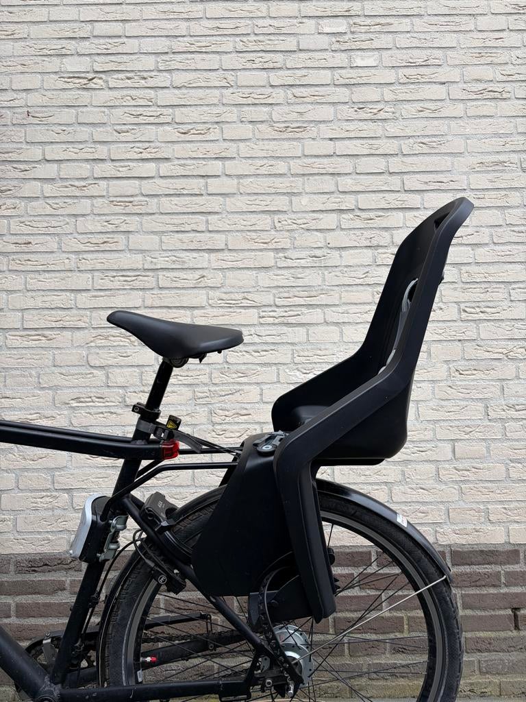 Zwevende fietsstoel incl. Framehouder - zeer netjes, Ophalen of Verzenden, Gebruikt, Achterzitje, Voetsteuntjes