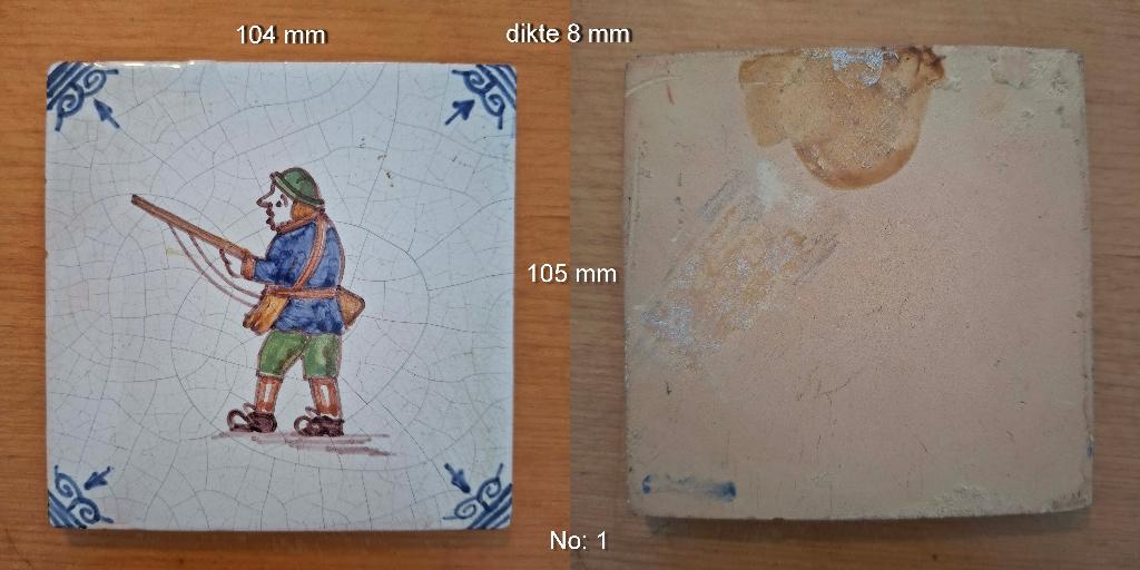 Sier tegeltjes  oa uit Makkum, Verzamelen, Ophalen, Gebruikt