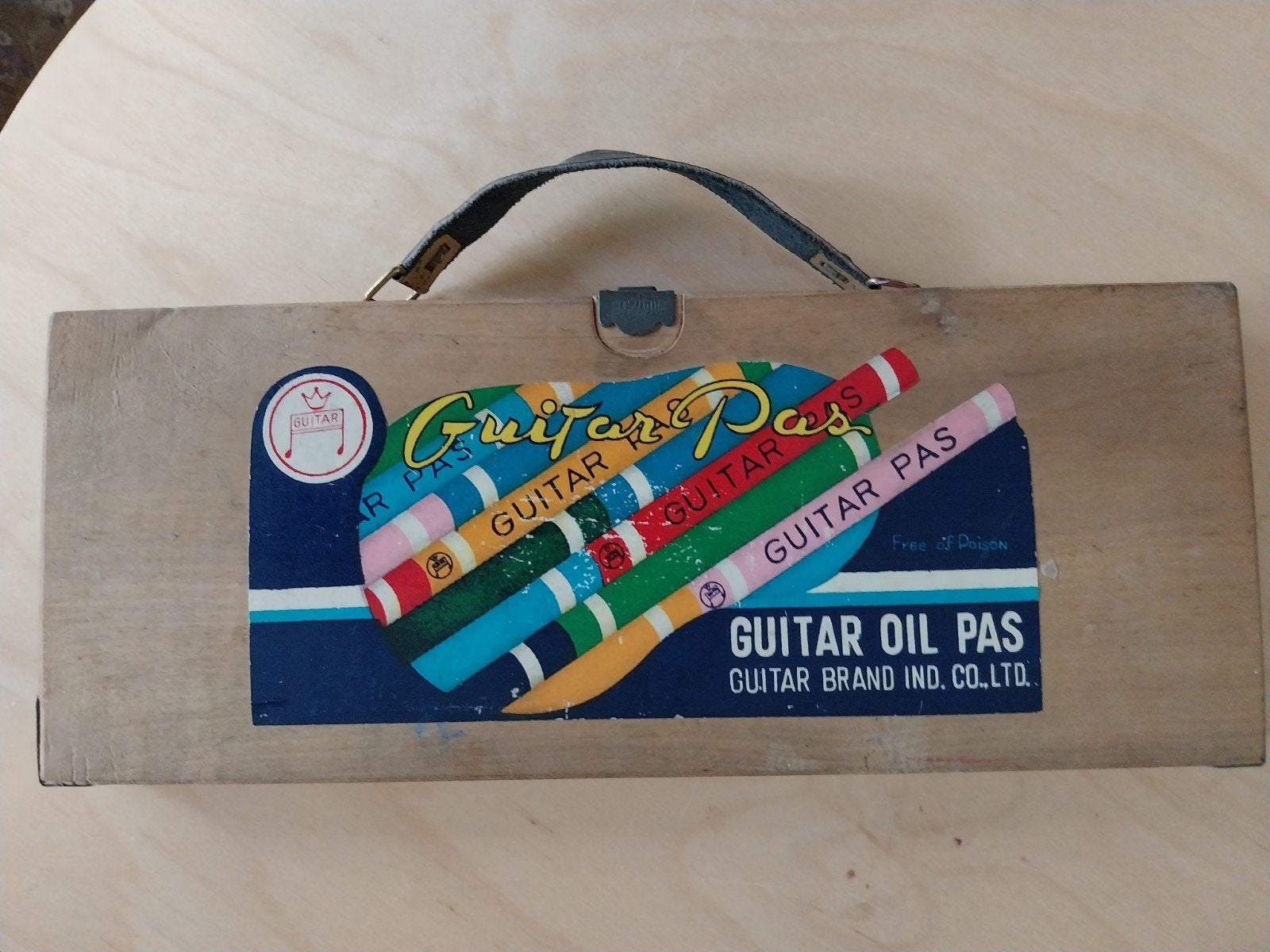 Houten Cassette met Guitar Oil Pastel van Tante Brocante, Ophalen of Verzenden, Overige typen