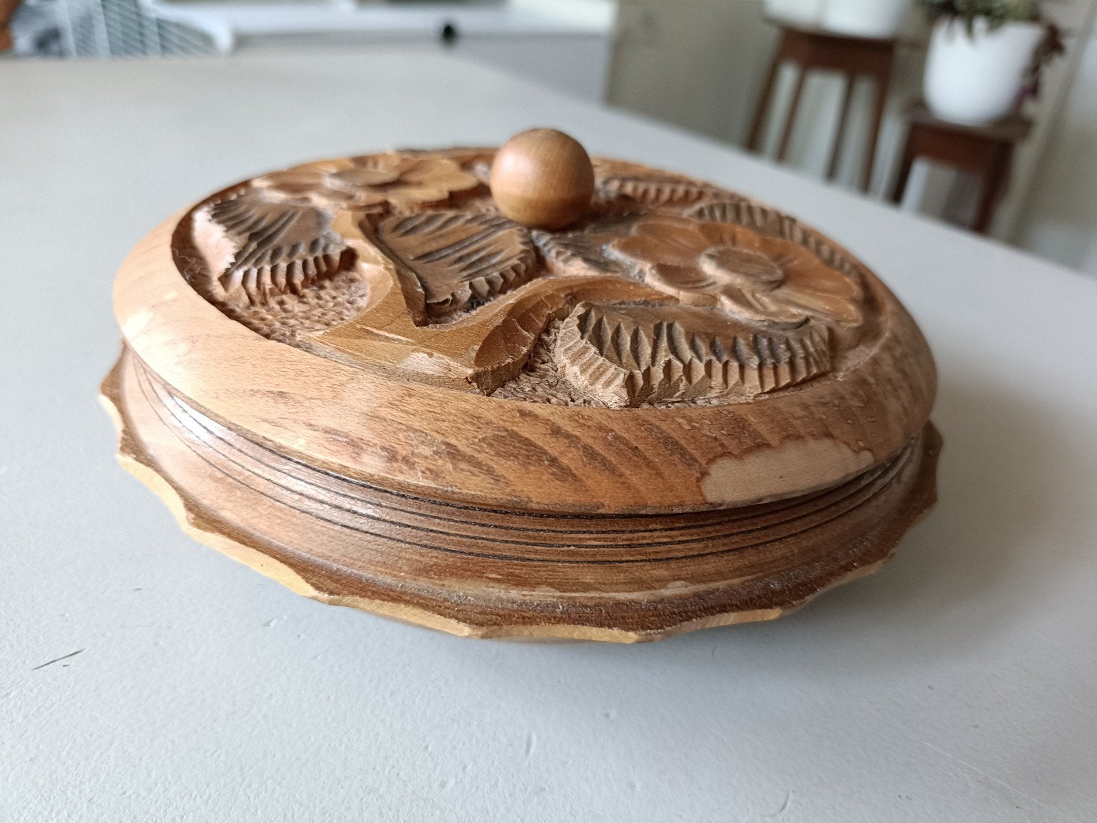 houten bakje met snijwerk, Ophalen of Verzenden
