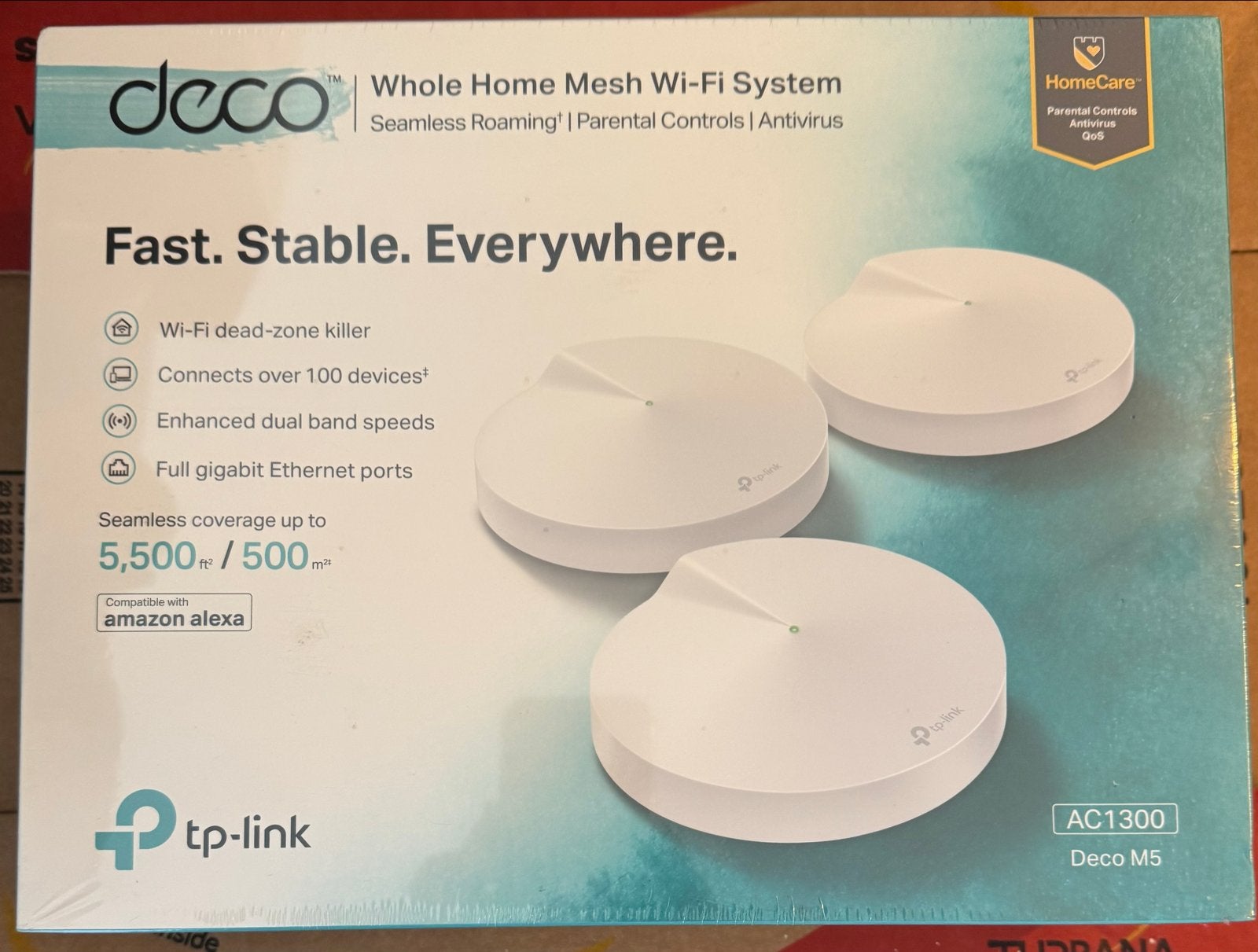 TP-Link Deco M5 AC1300 Whole Home Mesh Wi-Fi Systeem, Router, ., Nieuw, Ophalen of Verzenden