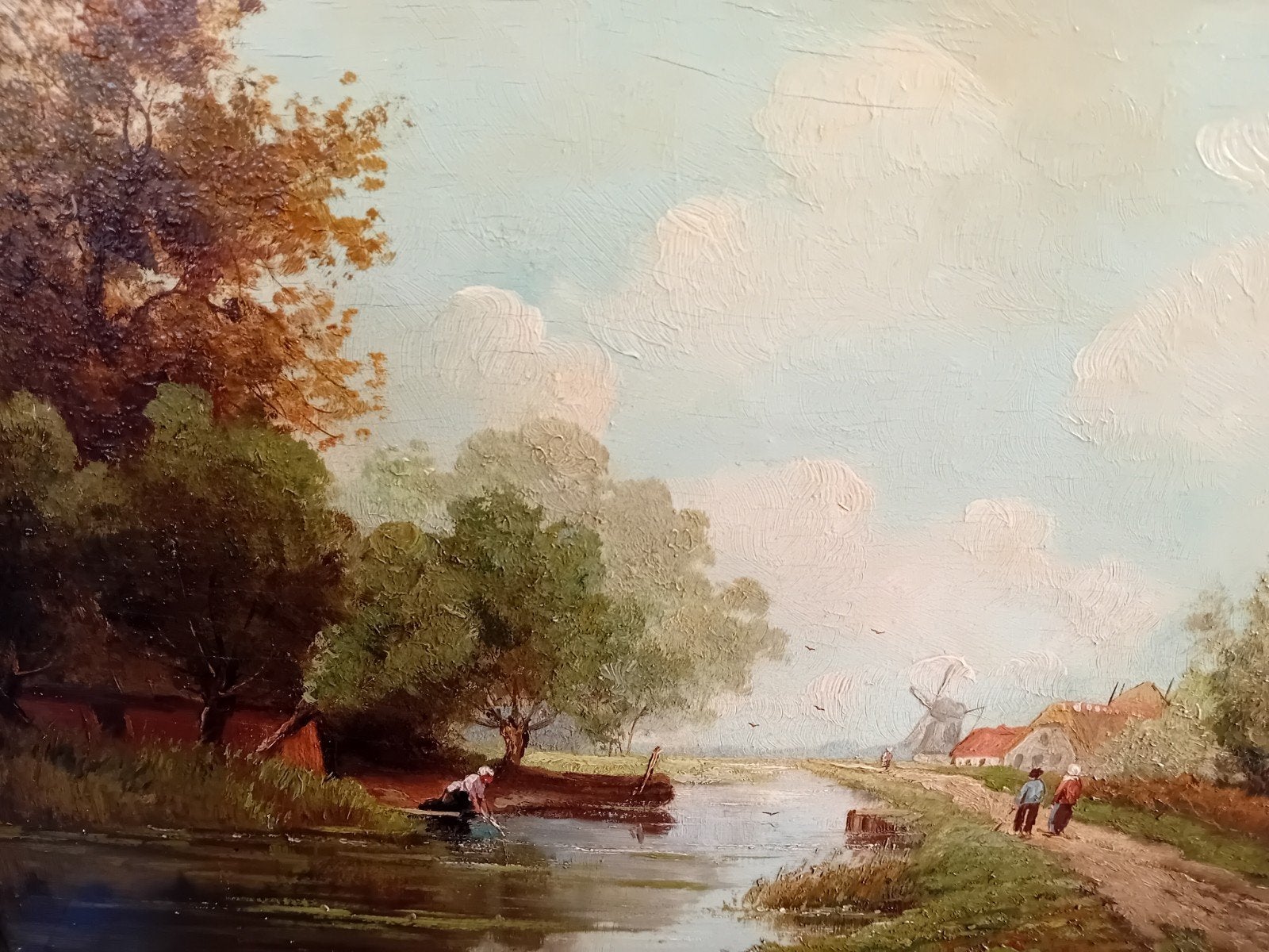 Olieverfschilderij op paneel van Jan Willem van Borselen, Antiek en Kunst, Kunst | Schilderijen | Klassiek, Ophalen of Verzenden