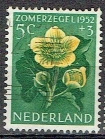 Nederland 1952 nr. 584 Bloemen Dotterbloem GEST1, Verzenden, Gestempeld, Dier of Natuur