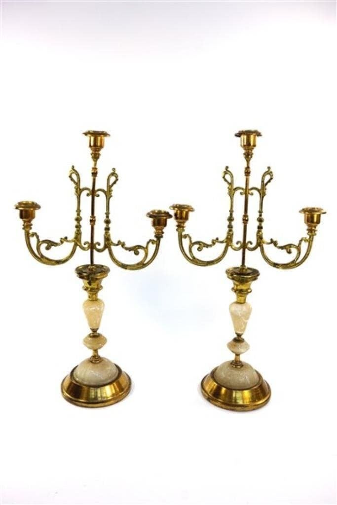 Vintage Franse kandelaars, Ophalen of Verzenden, Koper of Brons